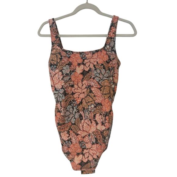 NWT A Pea In The Pod Square-Neck Maternity One Piece Swimsuit Floral Size M - Picture 1 of 7